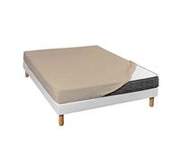 Drap housse jersey beige bonnet 30 cm 100% coton biologique 140x190/200