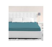 Terre de Nuit - Drap Housse Jersey Bleu Canard Bonnet 40 cm 140x190/200 - - Bleu - Uni