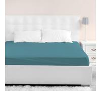 Drap Housse Jersey Bleu Canard Bonnet 40 cm 140x190/200