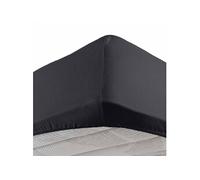 douceur d'intérieur, Drap Housse (140 x 190 cm) Jersy Charbon, 100% Coton Jersey