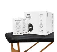 Drap Housse Jetable 95x220 cm Noir | Lot de 100 Draps Élastiques Tissu Non Tissé | Drap Examen Professionnel pour Table de Massage, Spa, Beauté, Tatouage