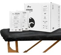 Drap Housse Jetable 95x220 cm Noir | Lot de 50 Draps Élastiques Tissu Non Tissé | Drap Examen Professionnel pour Table de Massage, Spa, Beauté, Tatouage