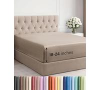 Drap-housse king extra profond de luxe pour hôtel - Drap-housse simple à poches profondes - S'adapte facilement à un matelas de 45,7 cm à 61 cm - Ultra doux, sans plis avec des poches extra profondes