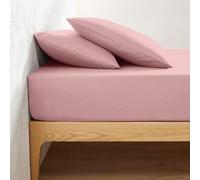 Drap housse King Size 160 x 200 x 25-30 cm, 100 % coton doux, pour matelas hauts, (rose)