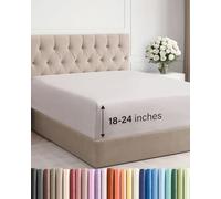 Drap-housse king size extra profond de CGK Unlimited - Drap housse simple de luxe pour hôtel uniquement - S'adapte facilement aux matelas de 45,7 cm à 61 cm - Ultra doux, sans plis ni décoloration