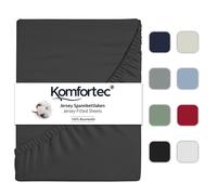Komfortec Jersey Drap Housse 160x200 cm, 100% Coton, Anthracite