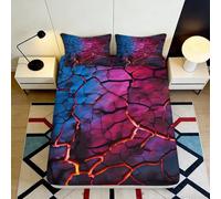 Drap Housse Lava Cracked 3D imprimé Microfibre Magma Abstract Protection Matelas décor Chambre Maison Cadeau Facile d’Entretien 90x200x25cm