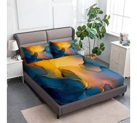 Drap Housse Lignes d'alcool Abstraites, Housse de Matelas Protège en Microfibre avec Bonnet 30cm - Antidérapants Résistant aux Rides avec Taies d'oreillers, Couleur, 90 x 190 cm