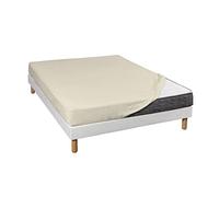 Terre de Nuit - Drap Housse Lin Jersey Coton Lycra Tencel 140x210 - - Beige - Uni