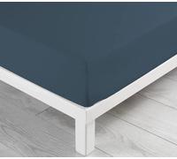 Drap Housse Lina 100% Coton (Bleu Nuit, 140x190cm)