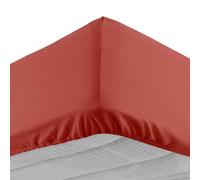 Douceur d'Intérieur, Drap Housse (140 x 190 cm) Lina Terracotta, 100% Coton