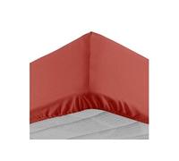 Douceur d'Intérieur – Drap-housse Lina 140 x 190 cm 100% coton 57 fils Terracotta bonnet 30 cm