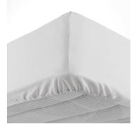 Douceur d'Intérieur – Drap housse Lina – 140 x 190 cm – Bonnet 30 cm – 100% coton – Blanc