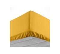 Douceur d'Intérieur – Drap housse Lina 160 x 200 cm 100% coton Curry