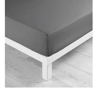 Drap Housse - LINA - 180 x 200 cm - Uni - 57 Fils - Anthracite