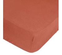 - Drap Housse bonnet 30 cm 100% Lin Tropiques 140x190 cm - Marron terracotta - Tropiques