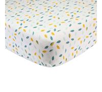 Drap Housse Lit Bébé Modèle Feuille Blanco 70X140