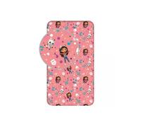 Drap housse lit enfant 90 x 200 cm GABBY'S DOLLHOUSE - 100% Coton - Rose