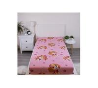 Drap housse lit enfant 90 x 200 cm PAT PATROUILLE - 100% Coton - Rose Stella