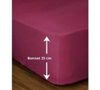 Drap-housse - LOVELY HOME - LH71614 - 180x200+25 cm - Fuchsia