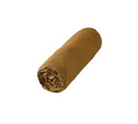 Drap housse marron 180x200 cm lin -