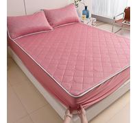 Drap-housse matelassé au toucher frais - Protection de matelas d'été unie, respirante et rafraîchissante - Doux et antidérapant - Pour chambre à coucher climatisée (180 x 200 cm)