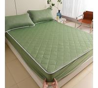 Drap-housse matelassé au toucher frais - Protection de matelas d'été unie, respirante et rafraîchissante - Doux et antidérapant - Pour chambre à coucher climatisée (180 x 200 cm)