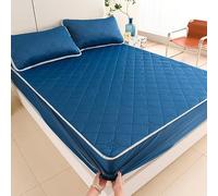 Drap-housse matelassé au toucher frais - Protection de matelas d'été, unie, respirante, rafraîchissante, douce, antidérapante, pour chambre à coucher climatisée (bleu, 120 x 200 cm)