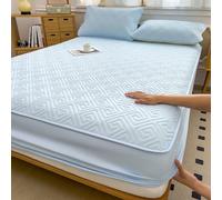 Drap-Housse matelassé Extensible, Housse de Matelas Douce for Chambre, séjour chez l'habitant et Maison de Vacances, literie Confortable et élégante.(G,200x220cm)