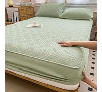 Drap-Housse matelassé Extensible, Housse de Matelas Douce for Chambre, séjour chez l'habitant et Maison de Vacances, literie Confortable et élégante.(C,200x220cm)