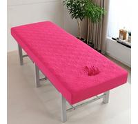 Drap-housse Matelassé For Table De Massage Avec Trou For Le Visage, Bord Élastique, Housse Lit Beauté For Salon Spa, Draps Canapé Lavables Et Réutilisables(Pink,80x190cm)