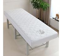 Drap-housse Matelassé For Table De Massage Avec Trou For Le Visage, Bord Élastique, Housse Lit Beauté For Salon Spa, Draps Canapé Lavables Et Réutilisables(White,60x180cm)