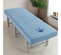 Drap-housse Matelassé For Table De Massage Avec Trou For Le Visage, Bord Élastique, Housse Lit Beauté For Salon Spa, Draps Canapé Lavables Et Réutilisables(Sky Blue,70x185cm)