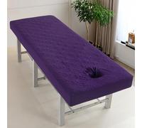Drap-housse Matelassé For Table De Massage Avec Trou For Le Visage, Bord Élastique, Housse Lit Beauté For Salon Spa, Draps Canapé Lavables Et Réutilisables(Lavender,70x185cm)