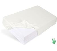 Drap housse - MATEX - BAMBOO - 110x190/120x200 - Écru - 20 cm de bonnet