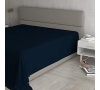 Drap Housse Max Color 100% Coton, Bleu foncé, Double Maxi