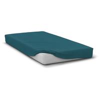 Drap-Housse Microfibre 82g - Doux, Respirant, Repassage Ultra Facile - Bleu Canard - Drap lit 140x190 cm - Bonnet 30 cm - Lavable, séchage Rapide, Entretien Facile