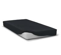 Drap-Housse Microfibre 82g - Doux, Respirant, Repassage Ultra Facile - Noir - Drap lit 160x200 cm - Bonnet 30 cm - Lavable, séchage Rapide, Entretien Facile