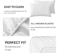 Drap Housse Microfibre Doux 140x200 cm - Grand Bonnet 30 cm pour Lit Double 2 Personnes - Vert/Blanc Billet De Dollar Américain q452