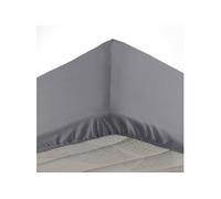 Douceur d'Intérieur, Drap Housse 2 Personnes 140 x 190 cm Microfibre Unie Oscar Anthracite, 100% Polyester 1643701