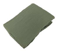 Drap housse MILOS mousseline de coton 140x200 cm bonnet 30 cm uni vert mousse