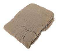 Drap housse MILOS mousseline de coton 160x200 cm bonnet 30 cm uni marron camel