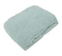 Drap housse MILOS mousseline de coton 160x200 cm bonnet 30 cm uni vert lichen