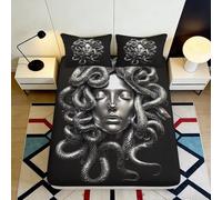 Drap Housse Motif Serpent 3D Imprimé Microfibre Poche Profonde Antidérapant Linge de Lit Serpent Mattress Fitted Cover Lavable 140x200x25cm