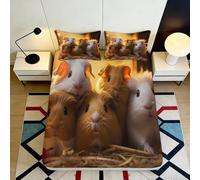 Drap-Housse Motifs Cochon d’Inde 3D imprimé Microfibre Poche-Profonde antidérapant lit Cochon d’Inde Mattress Fitted Cover Maison 140x200x25cm