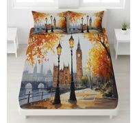 Drap Housse - Or, 200 x 200 x 30 cm, Bonnets 30 cm (12") pour Matelas Épais - Coins Élastiqués Drap-Housse - Lavable en Machine Feuille (Abstrait Pont Lampe Esthétique)