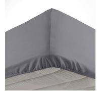 DRAP HOUSSE 2 PERSONNES 140 x 190 CM MICROFIBRE UNIE OSCAR ANTHRACITE
