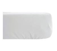 Drap housse PALACE pur coton lavé 140x190 cm bonnet 35 cm uni blanc neige