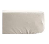 Drap housse PALACE pur coton lavé 160x200 cm bonnet 35 cm uni blanc nacre