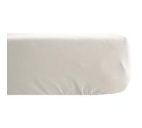 Drap housse PALACE pur coton lavé 180x200 cm bonnet 35 cm uni blanc nacre